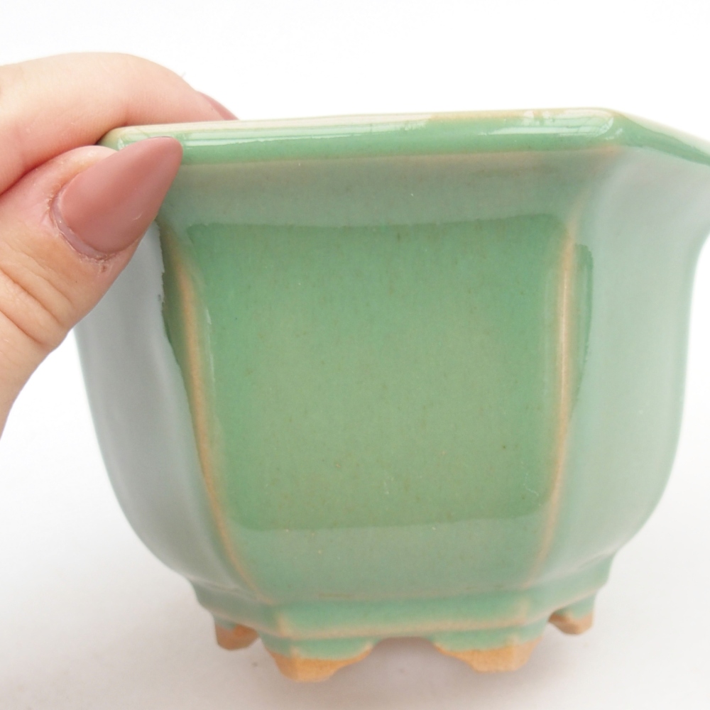 Bonsaischale aus Keramik 13 x 11,5 x 8 cm, grün