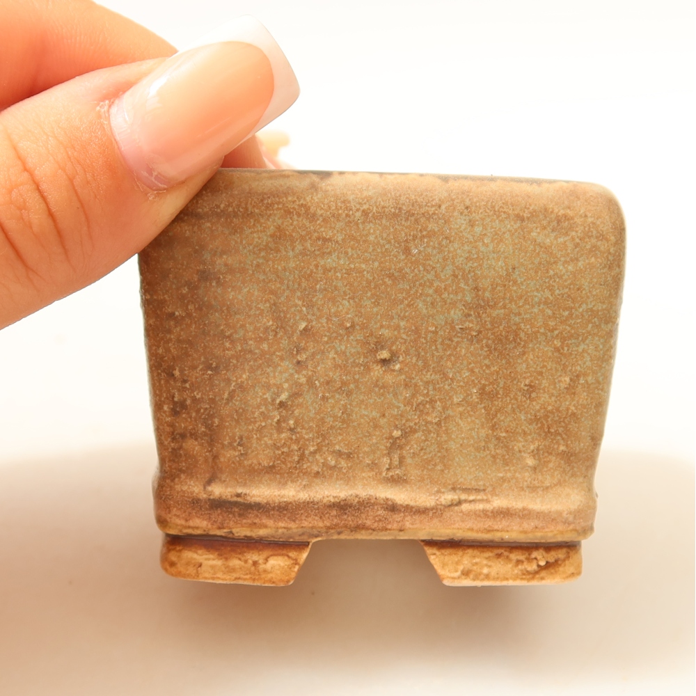 Bonsaischale aus Keramik 6 x 6 x 4,5 cm, grün