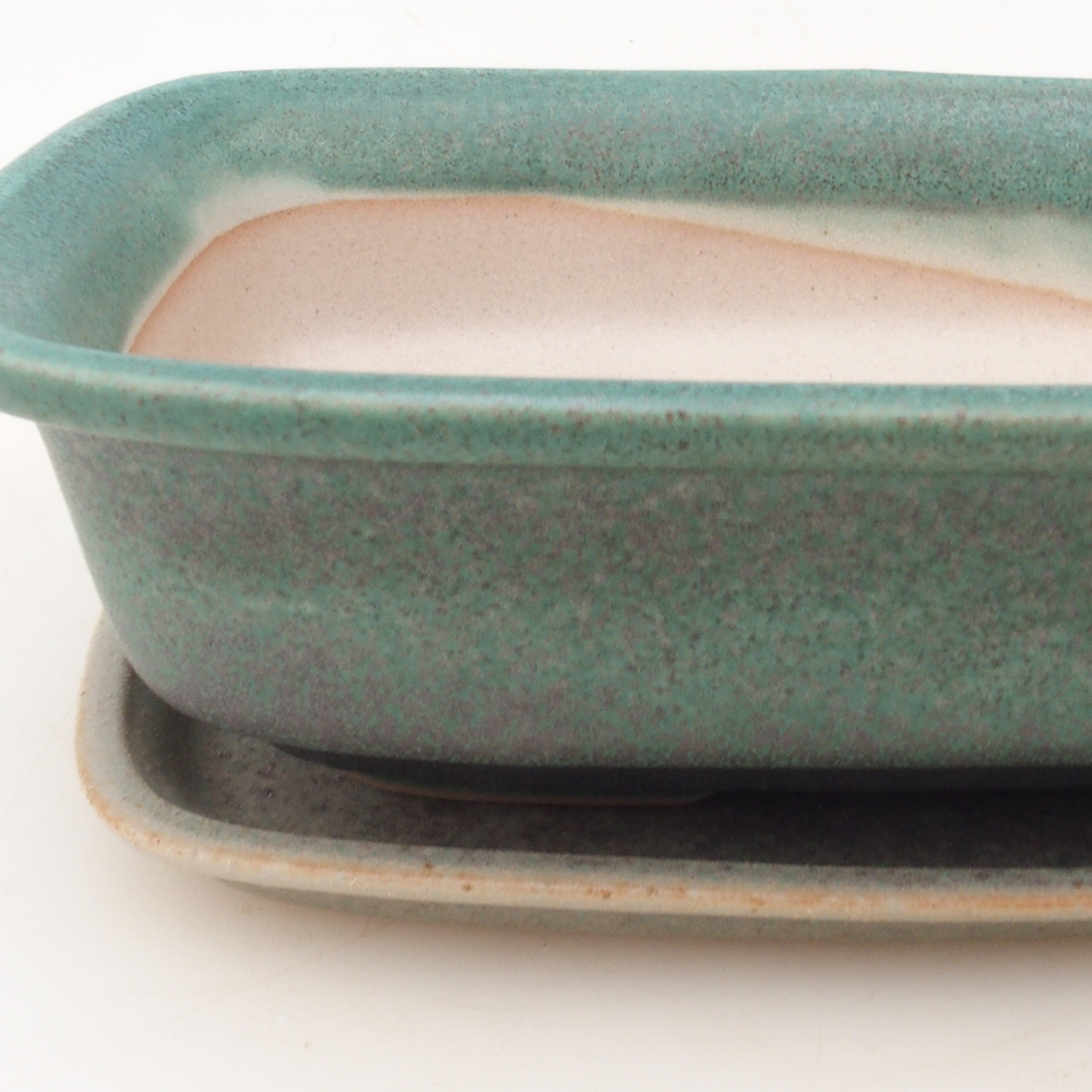 Bonsai-Schale + Untertasse H02 – Grün