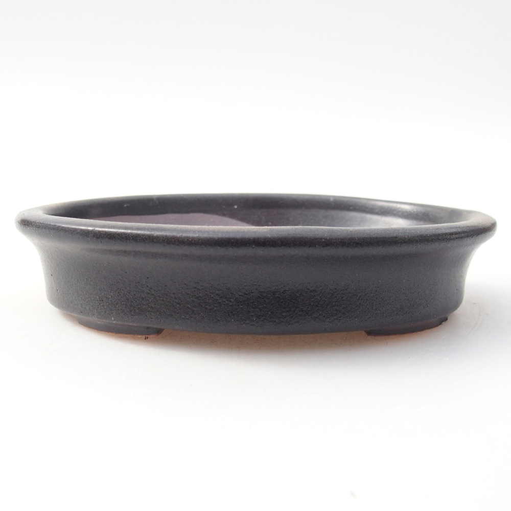 Bonsaischale aus Keramik 13 x 10,5 x 3 cm, schwarz