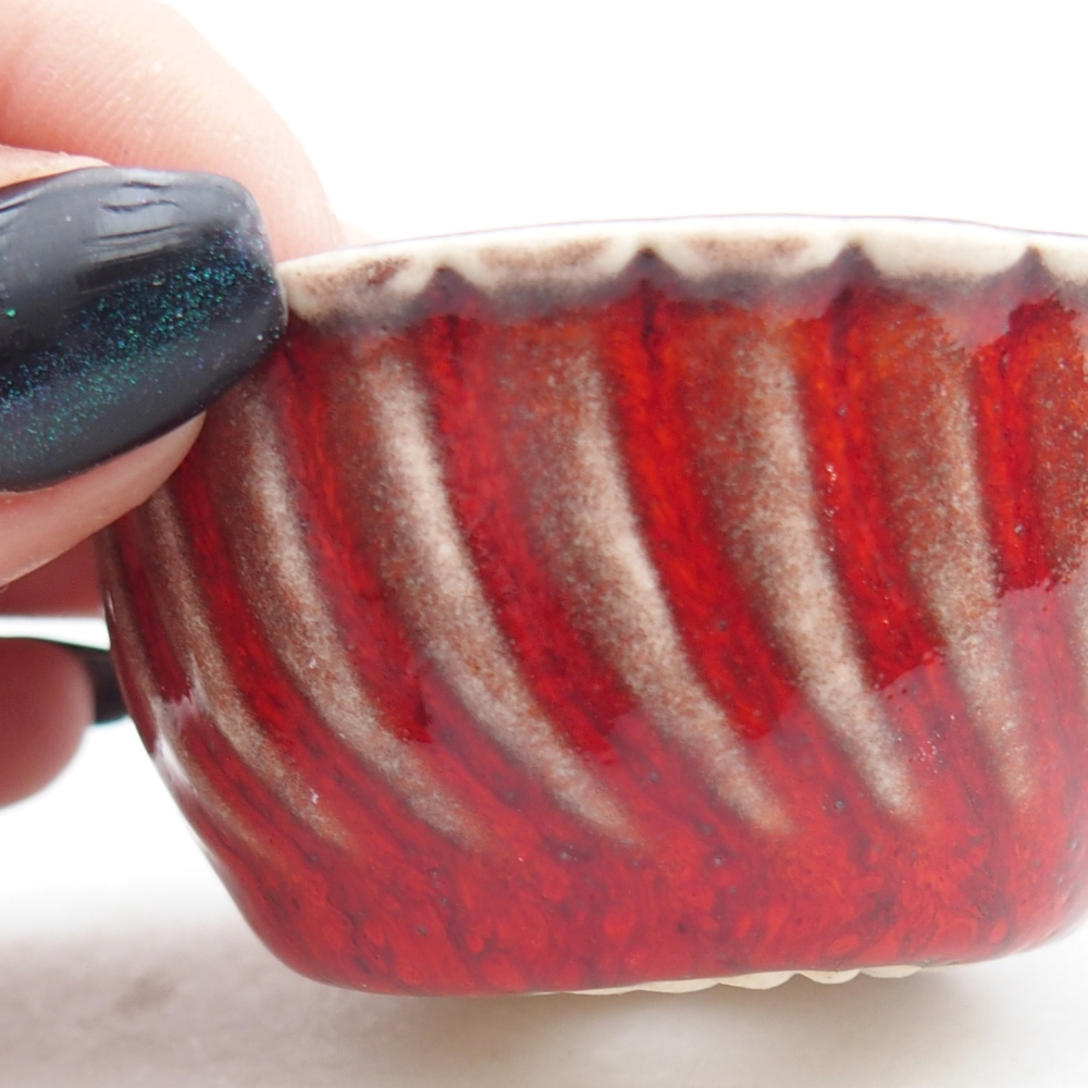 Mini-Bonsaischale 5,5 x 5,5 x 2,5 cm, Farbe rot