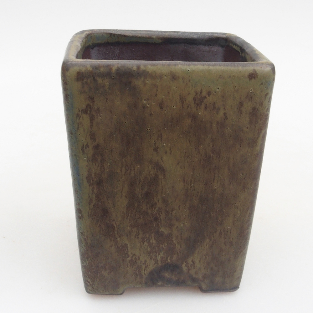 Keramik-Bonsaischale 7,5 x 7,5 x 9,5 cm, Farbe braun