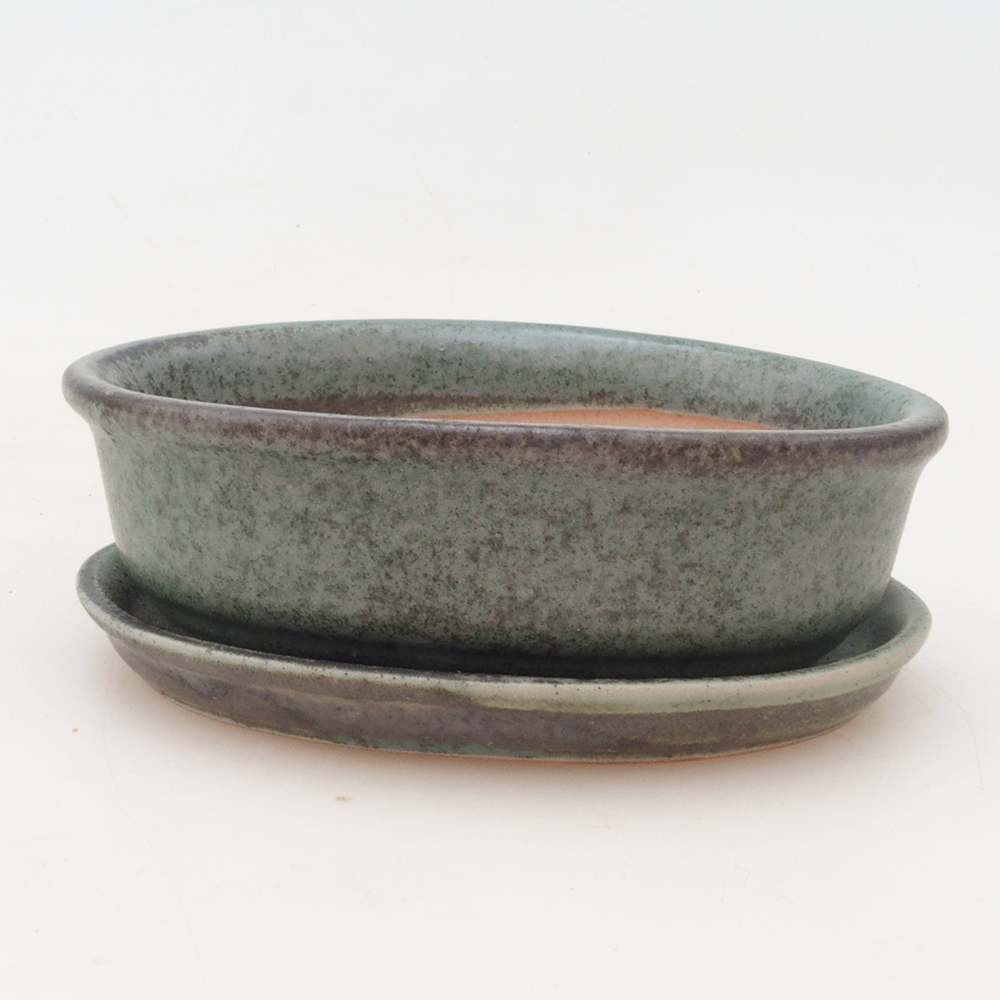 Bonsai-Schale + Untertasse H04 – Grün