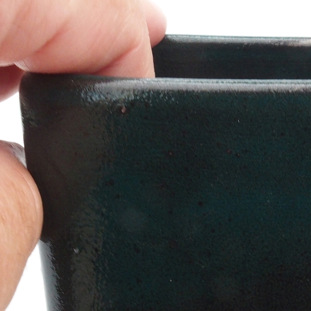 Keramik-Bonsaischale 8 x 8 x 10 cm, Farbe Grün