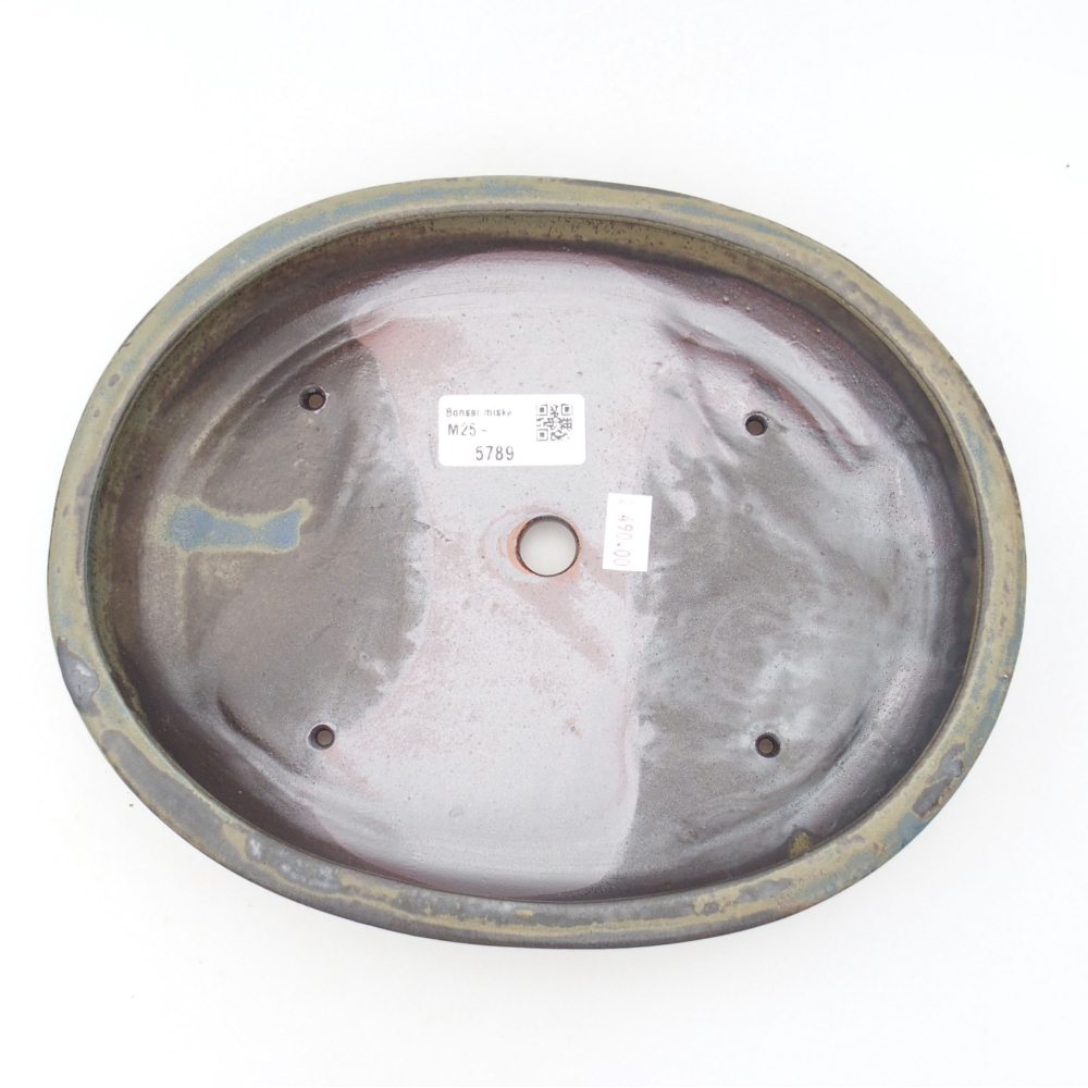Keramik-Bonsaischale 25 x 20 x 4 cm, Farbe braun