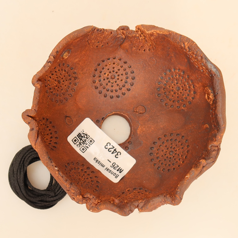 Keramikschale für Kokedama, 10 x 10 x 6,5 cm, Farbe: Braun