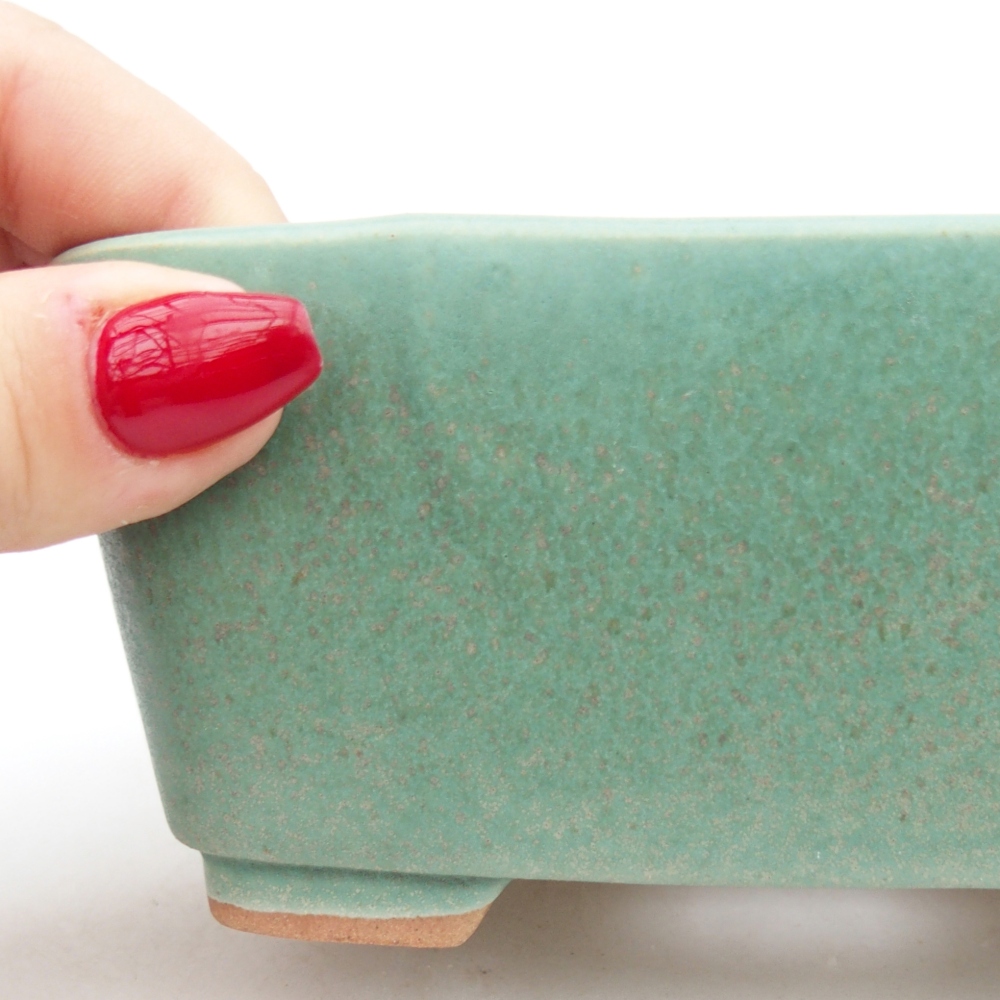 Bonsaischale aus Keramik 13,5 x 10,5 x 6 cm, grün