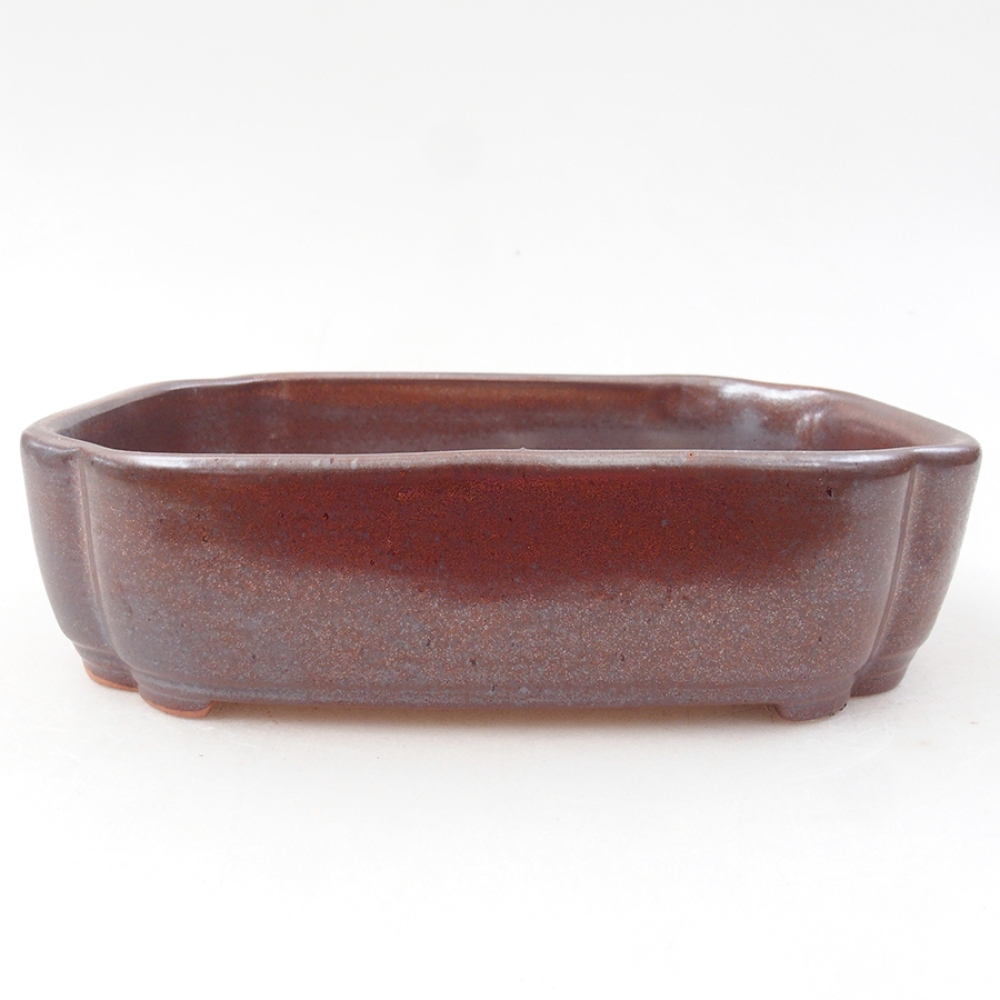 Keramik-Bonsaischale 15 x 11,5 x 4,5 cm, Farbe braun