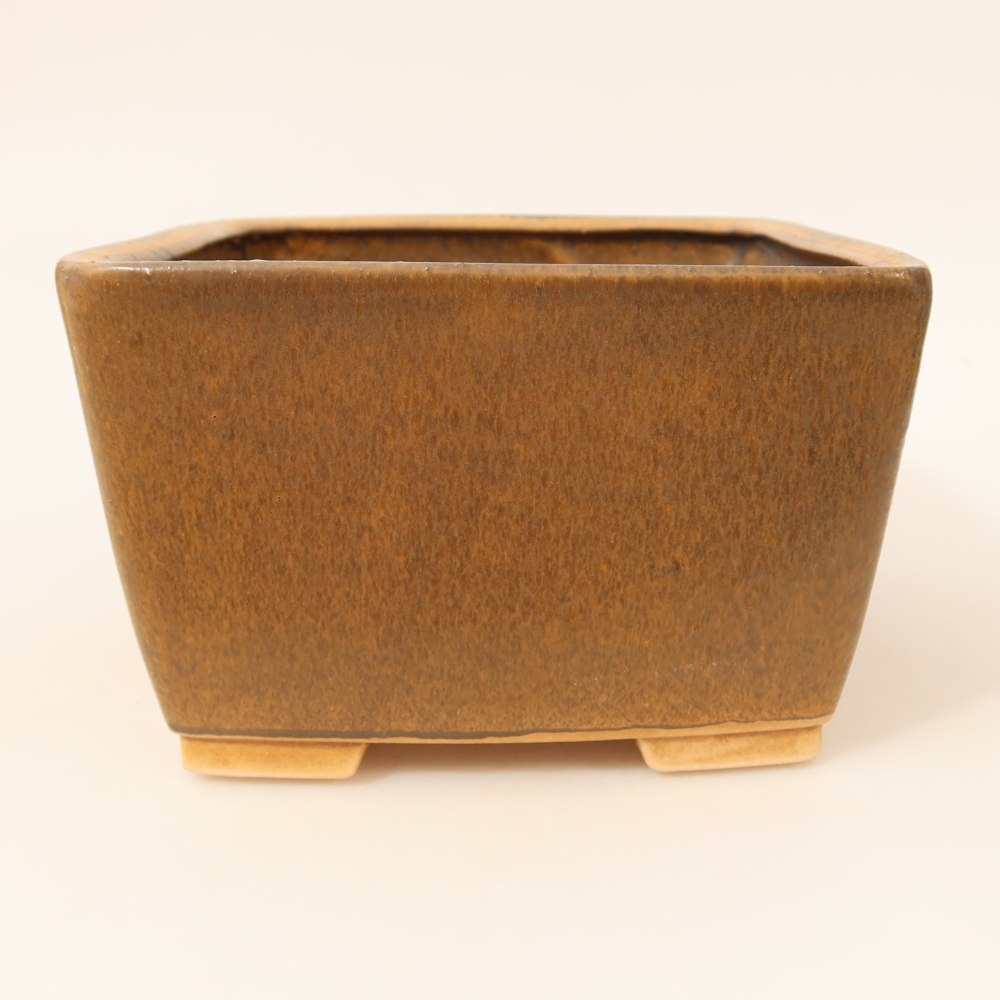 Bonsaischale aus Keramik 16 x 16 x 10 cm, braun