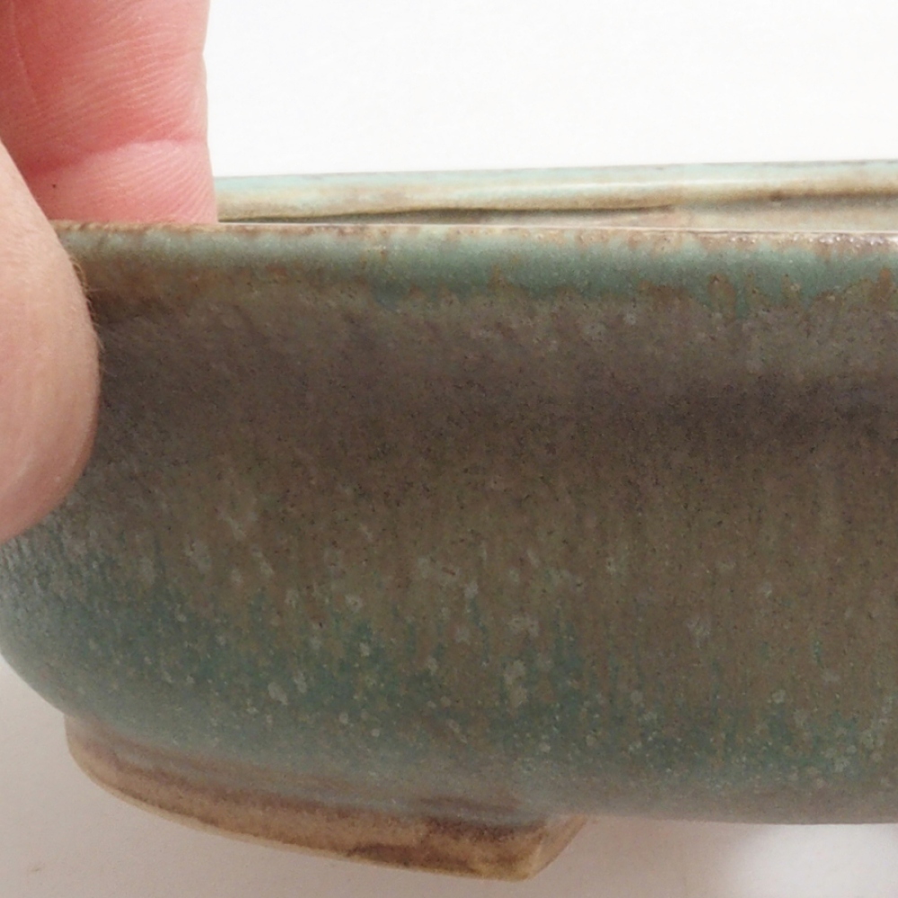Bonsaischale aus Keramik 15 x 14 x 4 cm, Farbe Grün