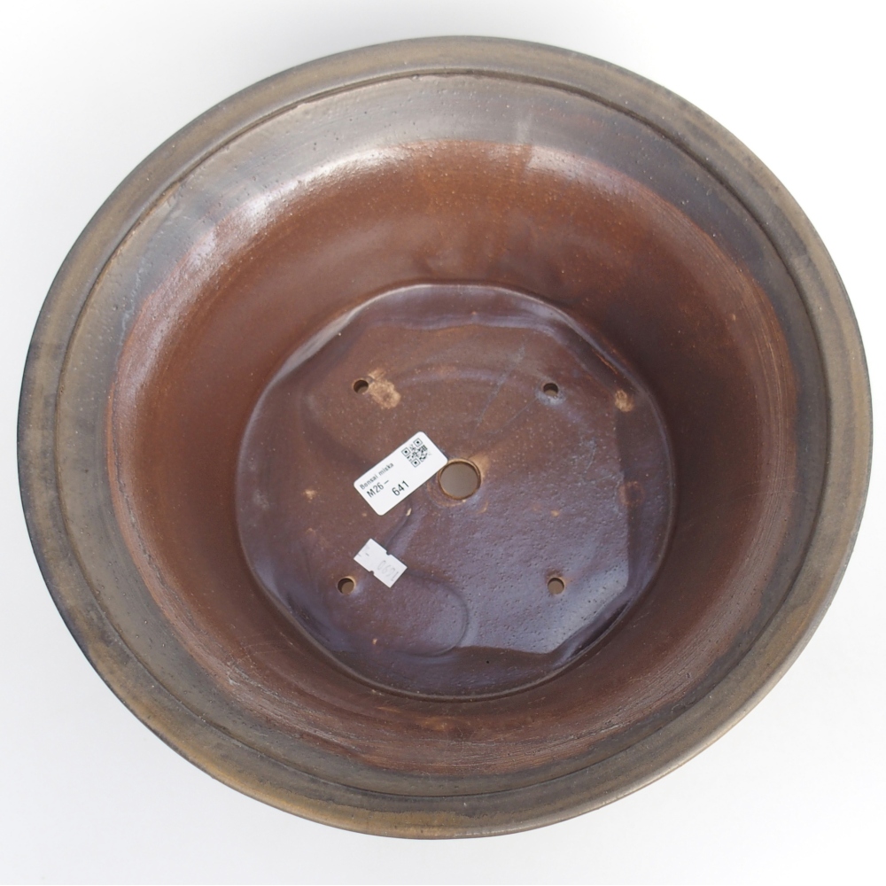 Bonsaischale aus Keramik 31,5 x 31,5 x 14 cm, braun