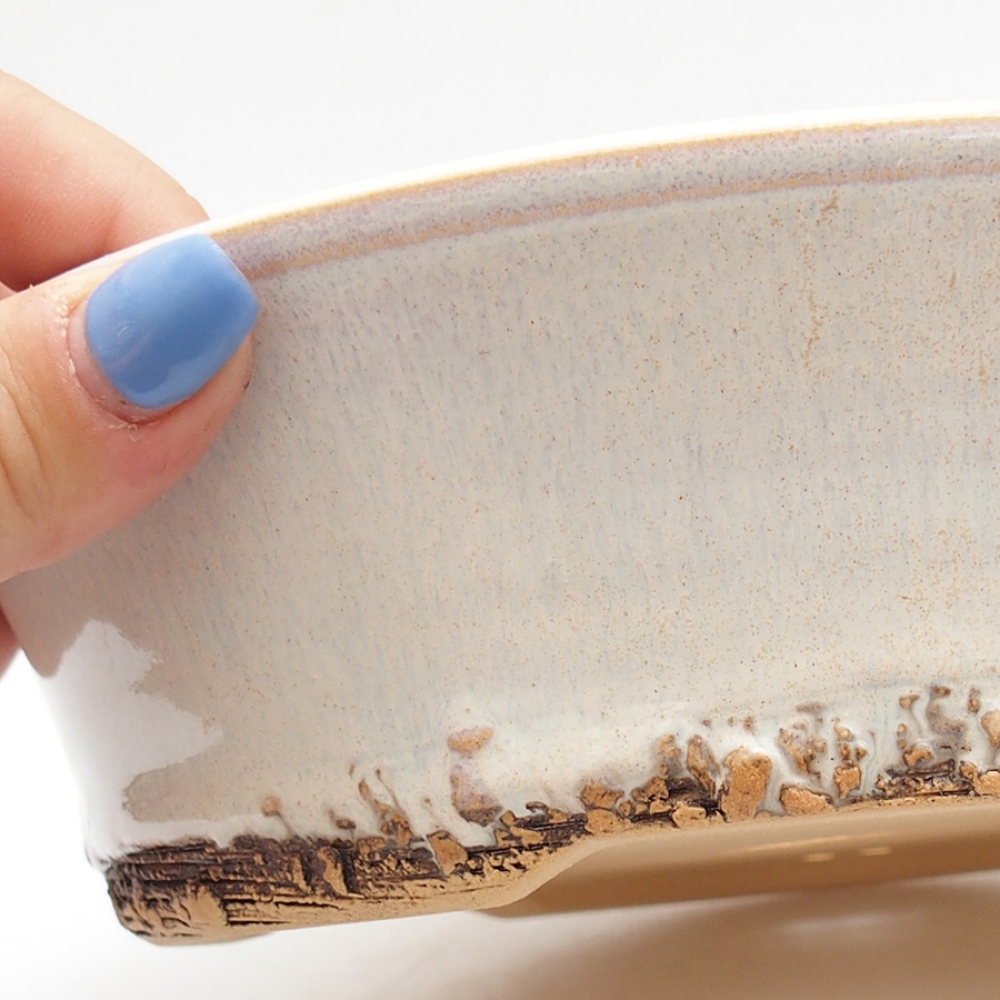 Keramik-Bonsai-Schale 19 x 19 x 6 cm, Farbe beige