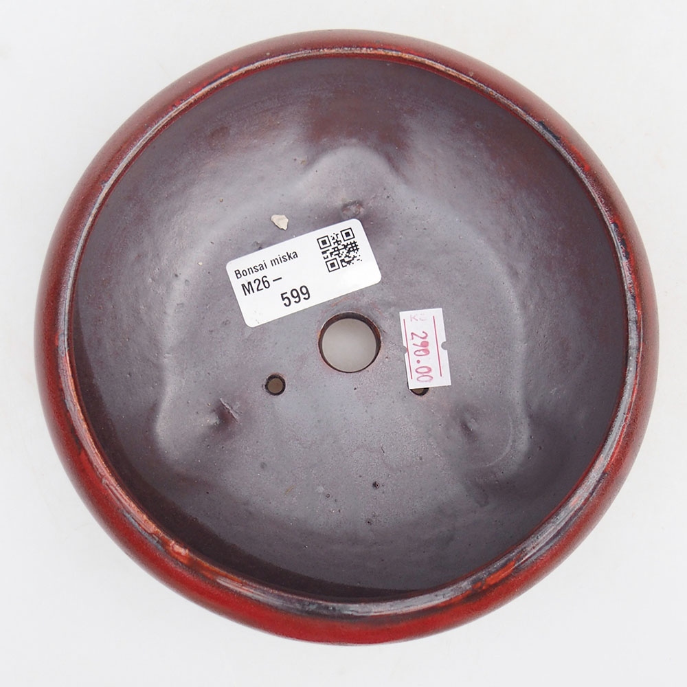 Bonsaischale aus Keramik 14 x 14 x 6,5 cm, Farbe rot