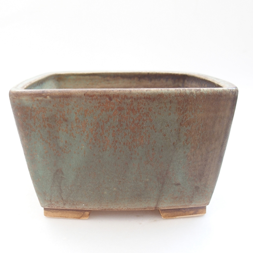 Bonsaischale aus Keramik 16 x 16 x 10 cm,  Farbe Grün