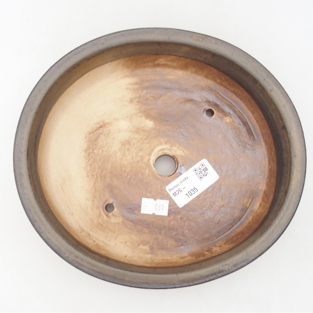 Bonsaischale aus Keramik 21 x 19 x 8 cm, braun