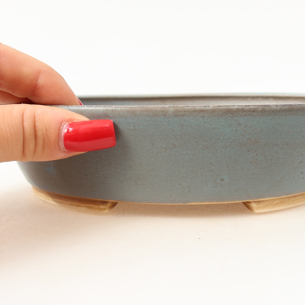 Bonsaischale aus Keramik 18,5 x 16,5 x 4,5 cm, Farbe blau