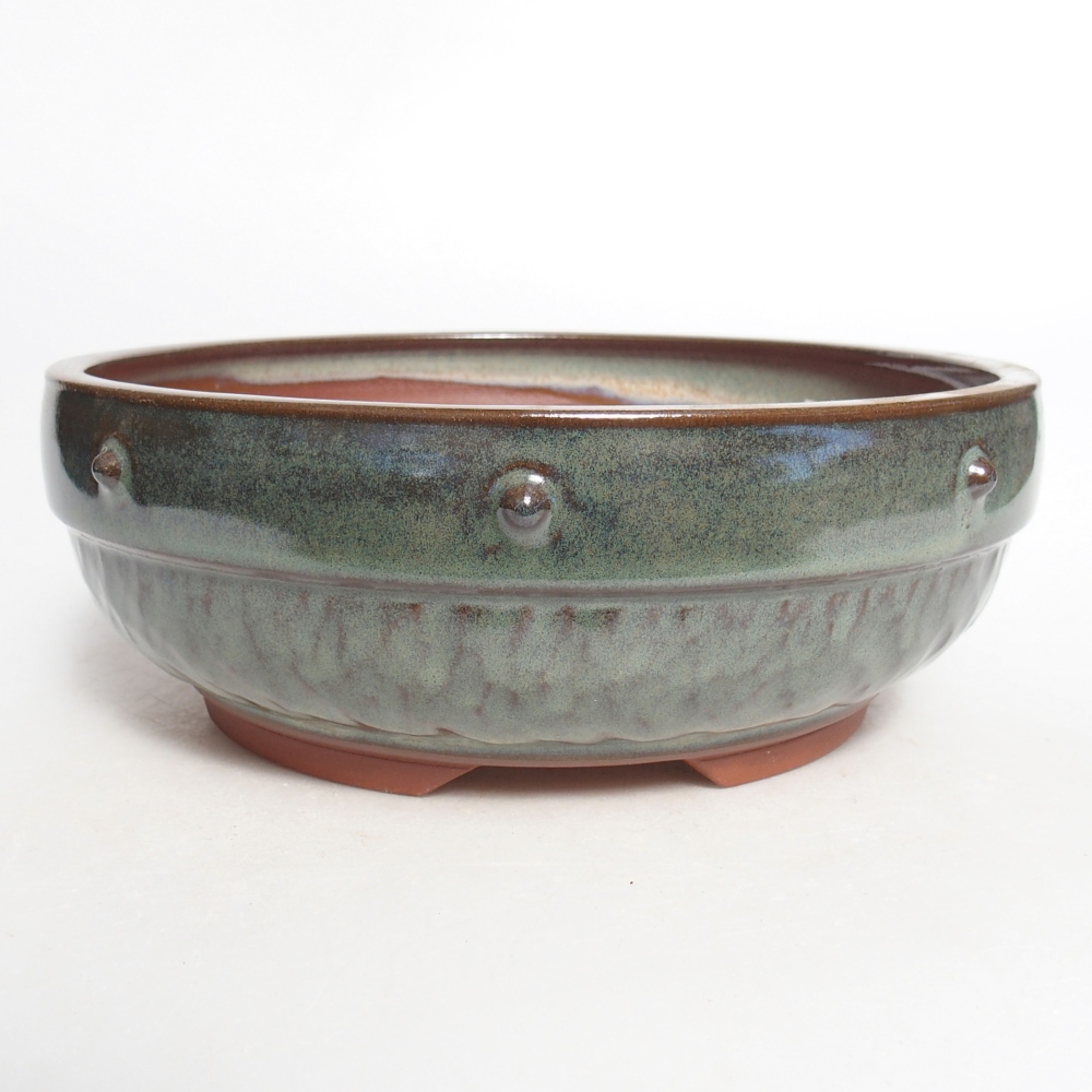Bonsaischale aus Keramik 21 x 21 x 7,5 cm, grün