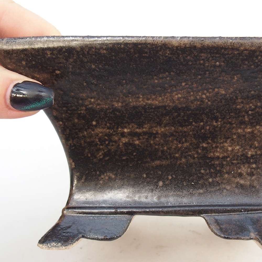 Bonsaischale aus Keramik 13 x 13 x 8 cm, braun