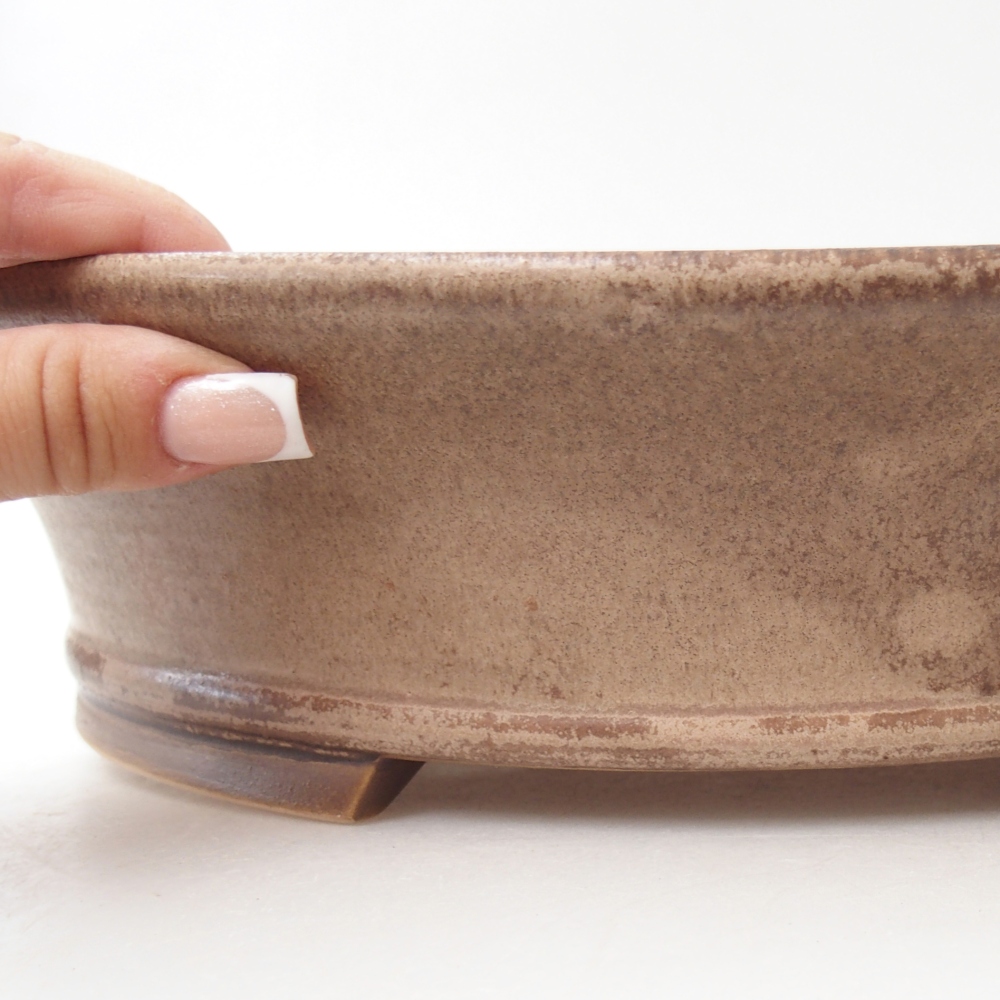 Bonsaischale aus Keramik 32 x 29 x 7,5 cm, Farbe beige