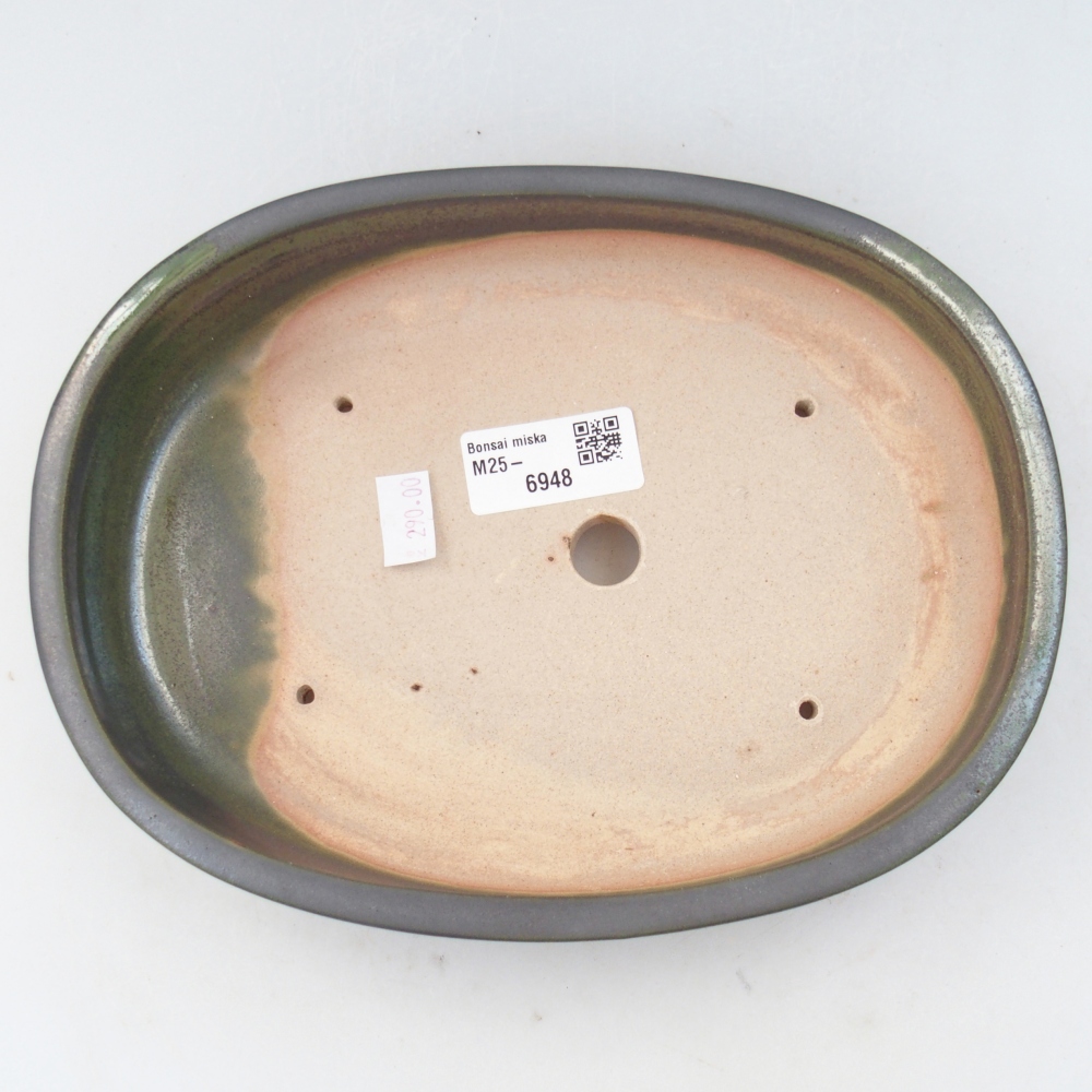 Bonsaischale aus Keramik 22 x 16,5 x 4,5 cm, grün