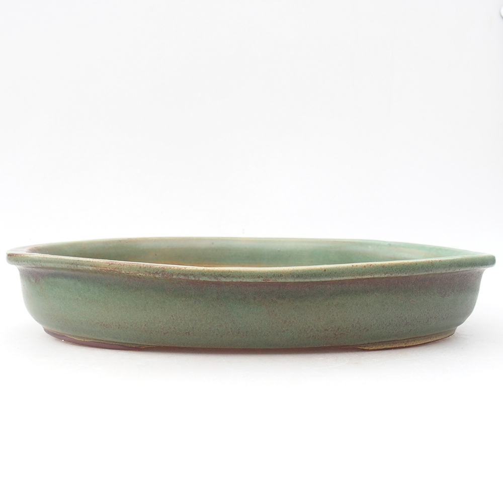 Bonsaischale aus Keramik 30 x 23 x 4,5 cm, Farbe grün
