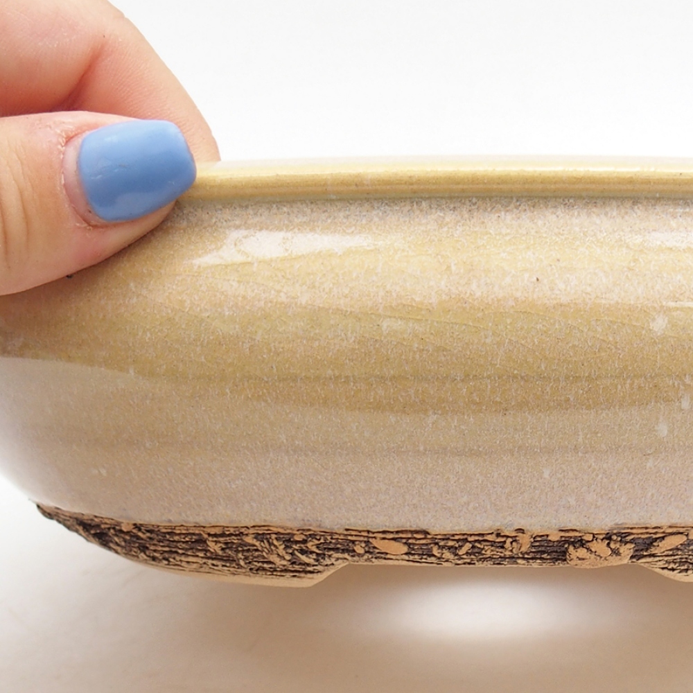 Keramik-Bonsai-Schale 18,5 x 18,5 x 5,5 cm, Farbe grün