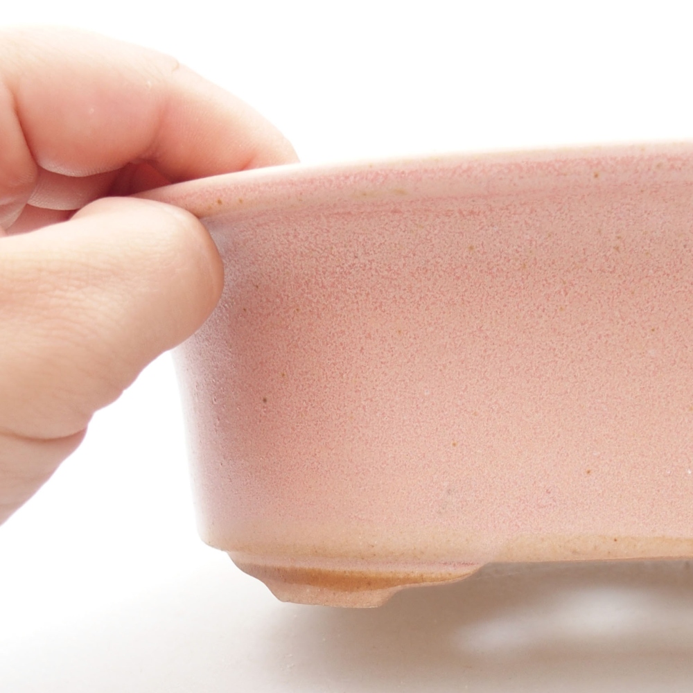 Keramik-Bonsaischale 19,5 x 16 x 6,5 cm, Farbe rosa