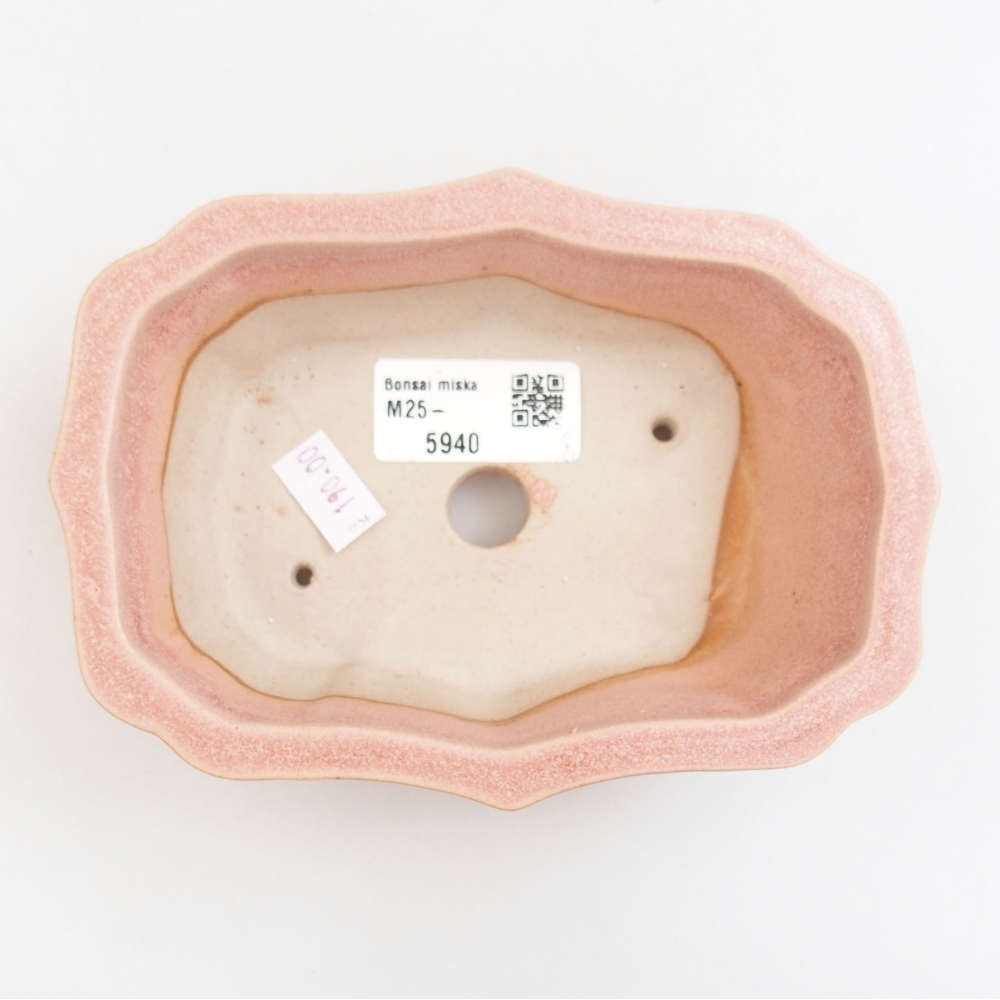 Keramik-Bonsaischale 15,5 x 11 x 4,5 cm, Farbe rosa