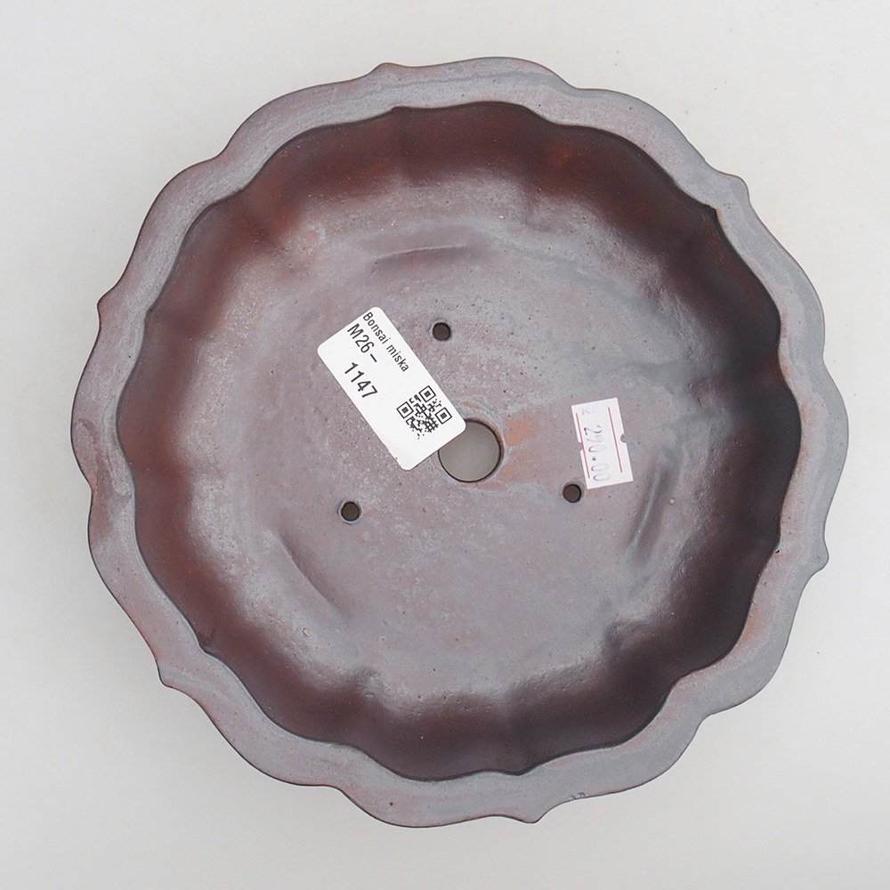 Bonsaischale aus Keramik 18 x 18 x 4,5 cm, metallfarben