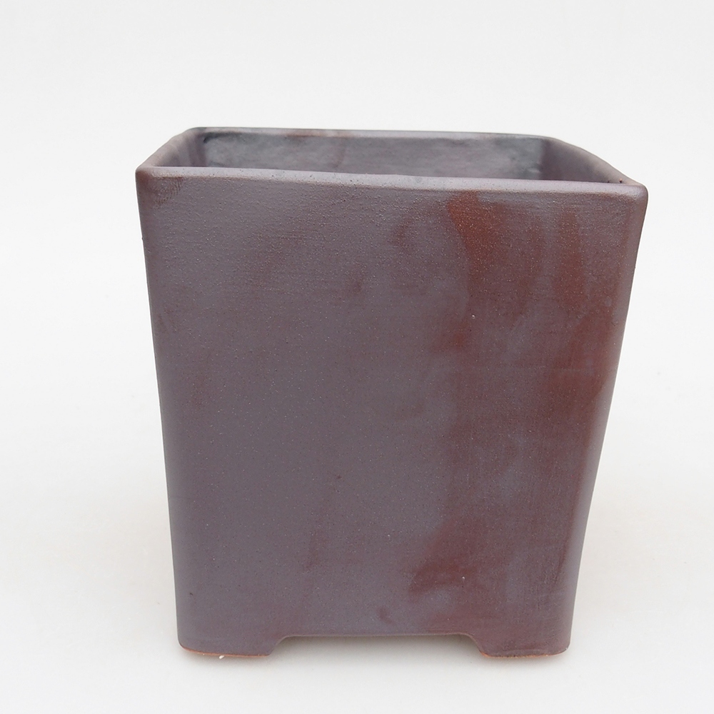 Bonsaischale aus Keramik 13 x 13 x 13 cm, metallfarben