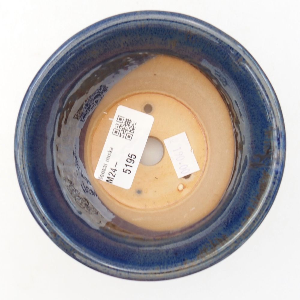 Keramik-Bonsaischale 11 x 11 x 7 cm, Farbe blau
