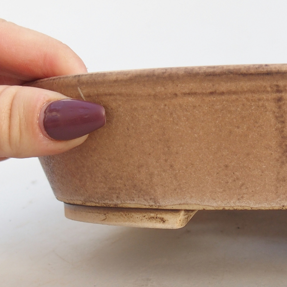 Keramik-Bonsaischale 18,5 x 16,5 x 4 cm, Farbe rosa