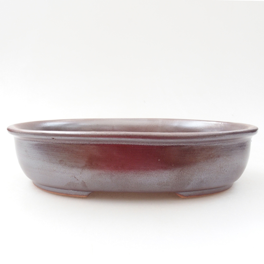 Keramik-Bonsaischale 21,5 x 16,5 x 5 cm, Farbe braun