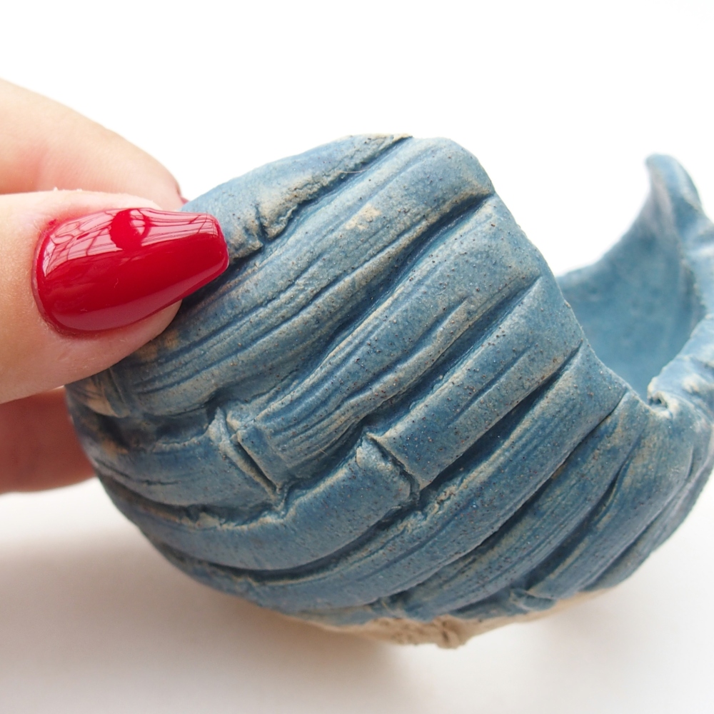 Keramikschale 8,5 x 8,5 x 6,5 cm , Farbe blau