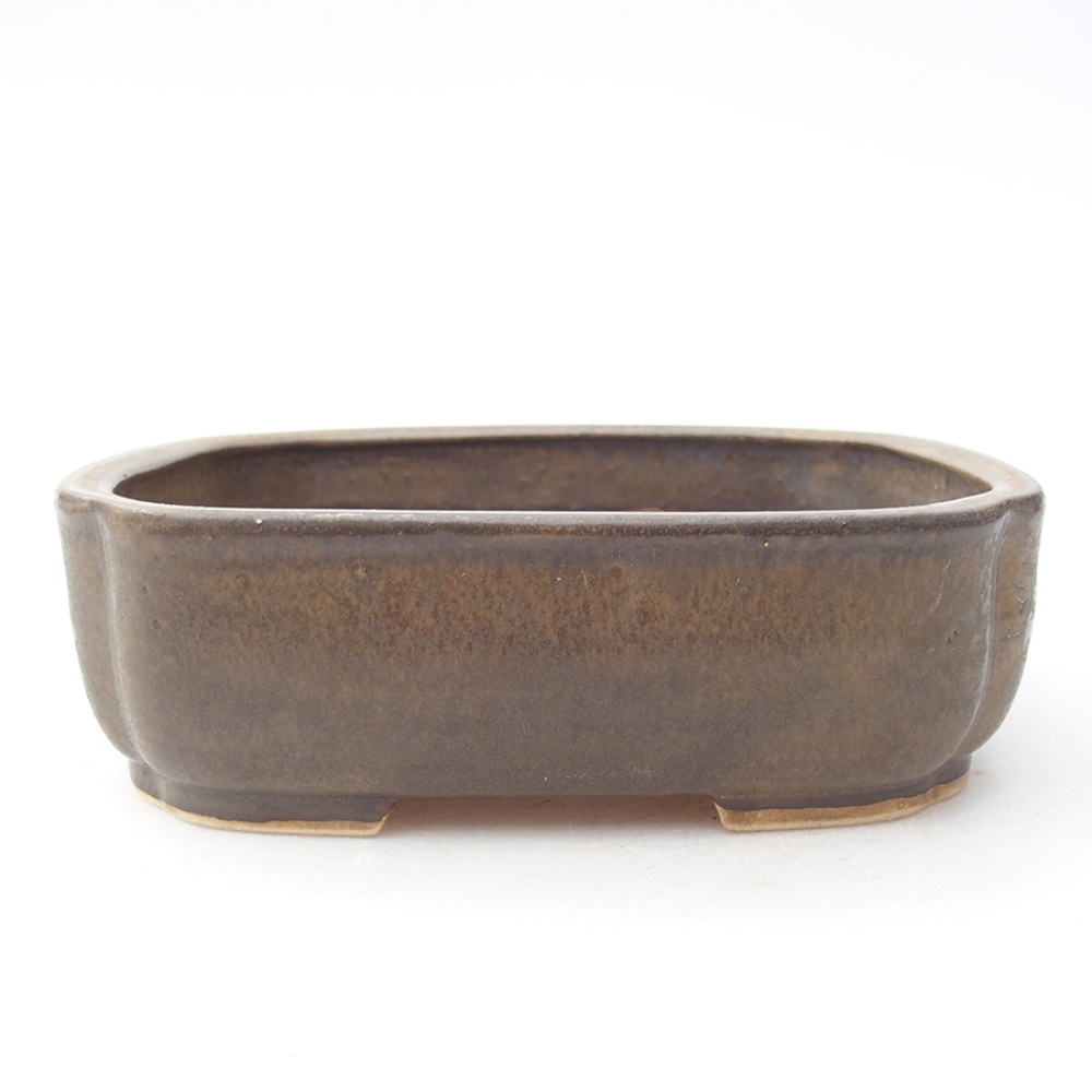 Bonsaischale aus Keramik 13,5 x 12 x 4 cm, Farbe braun