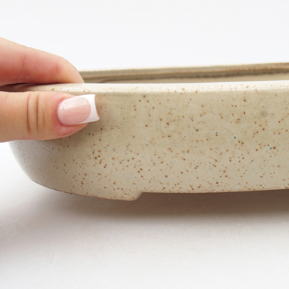 Bonsaischale aus Keramik 27 x 21 x 5,5 cm, Farbe beige