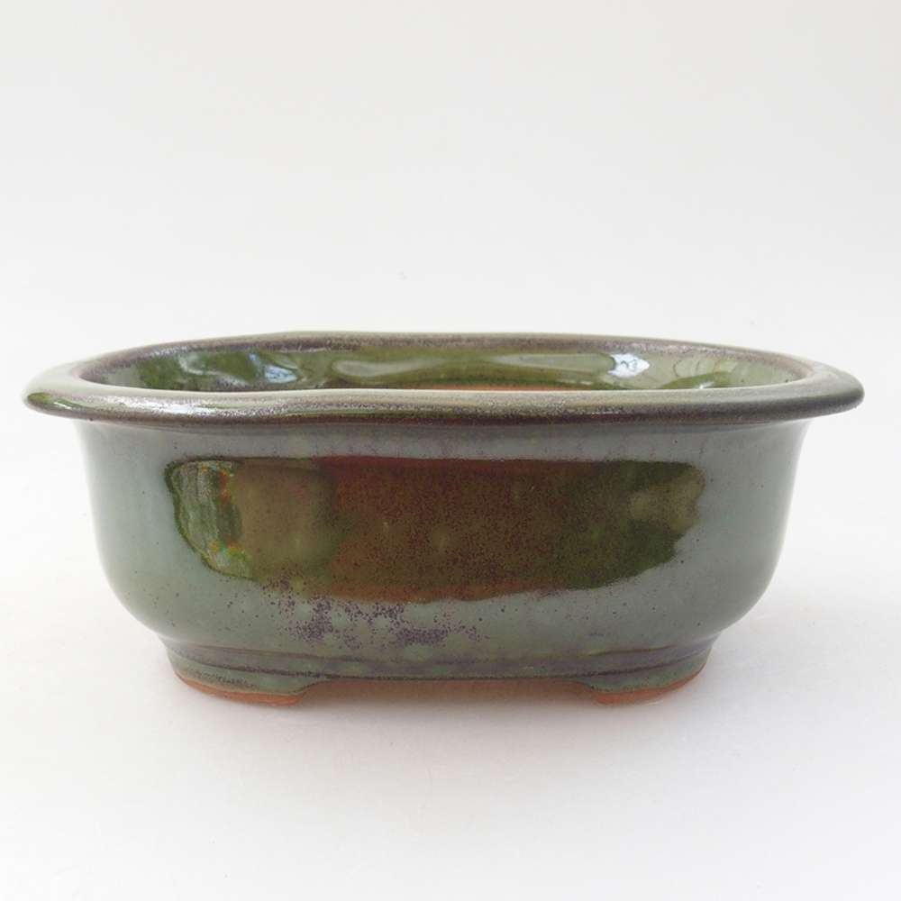 Keramik-Bonsaischale 15,5 x 12 x 5,5 cm, Farbe Grün