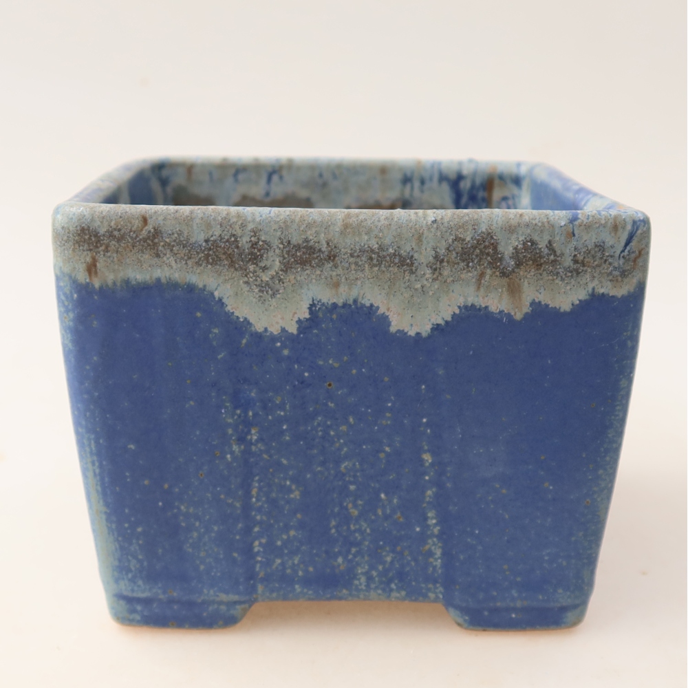 Keramik-Bonsai-Schale 11,5 x 11,5 x 9 cm, Farbe: Blau