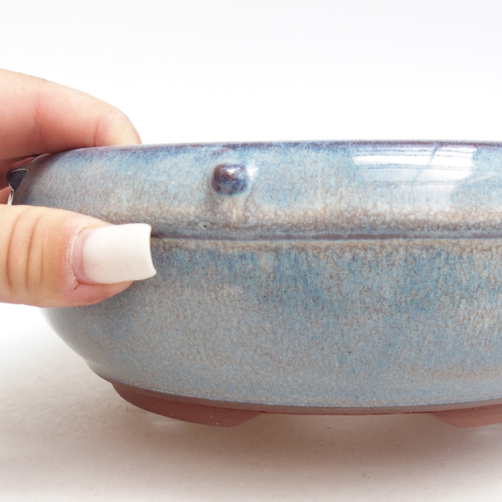 Bonsaischale aus Keramik 18,5 x 18,5 x 6,5 cm, Farbe blau