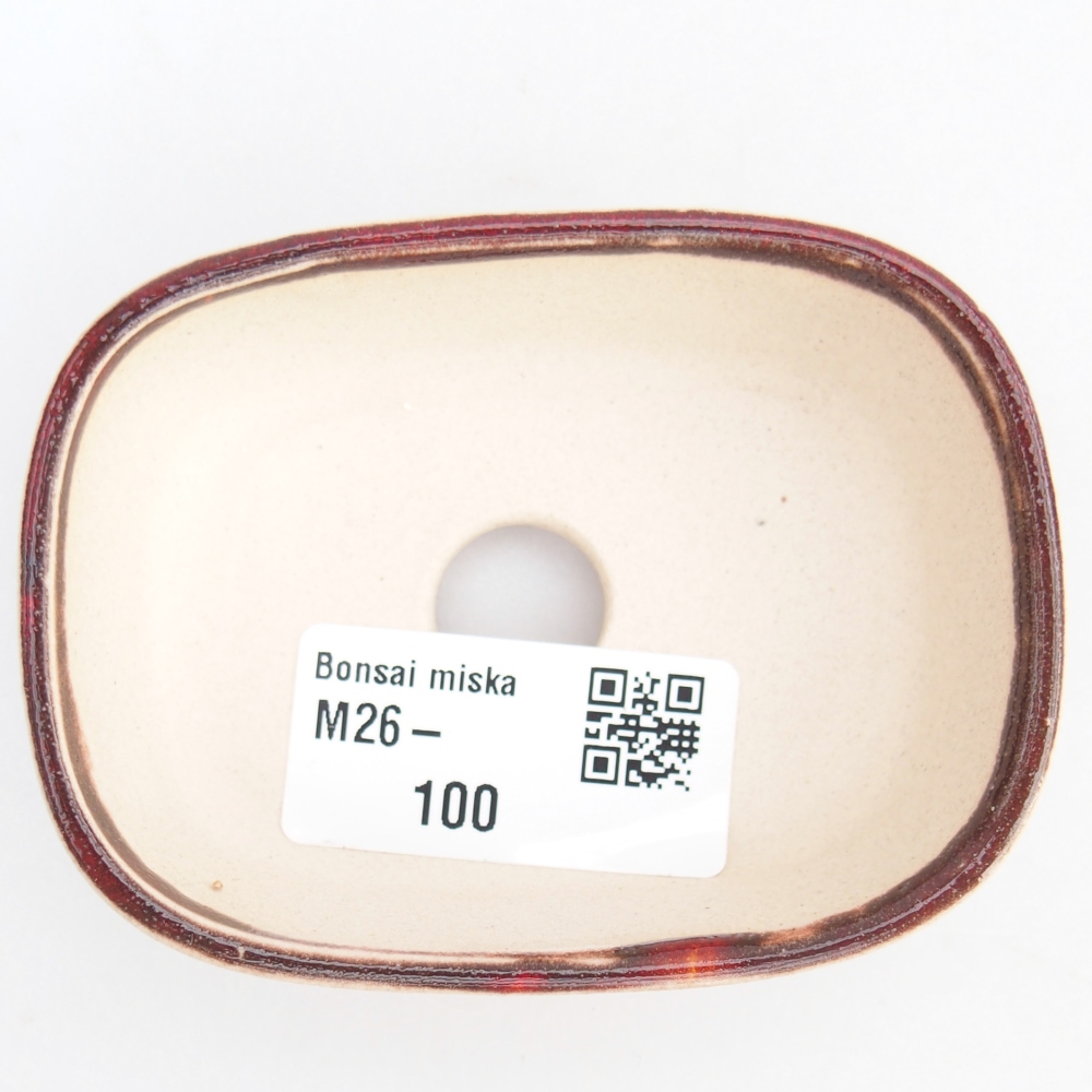 Mini-Bonsaischale 6 x 6 x 2,5 cm, Farbe rot