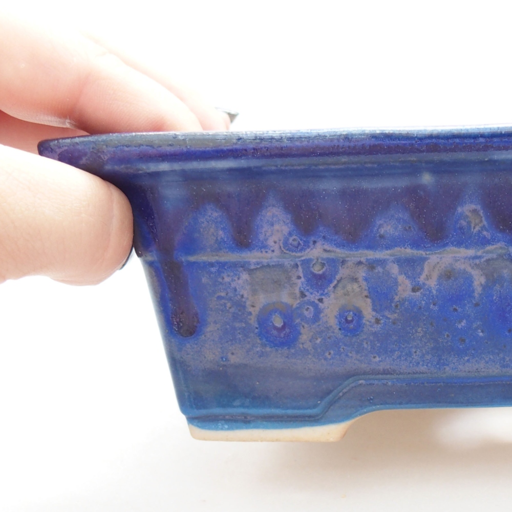 Keramik-Bonsaischale 18,5 x 13 x 6,5 cm, Farbe blau