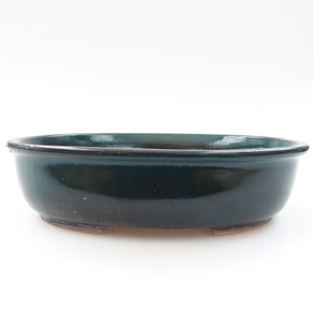 Keramik-Bonsaischale 19 x 14,5 x 4,5 cm, Farbe Grün