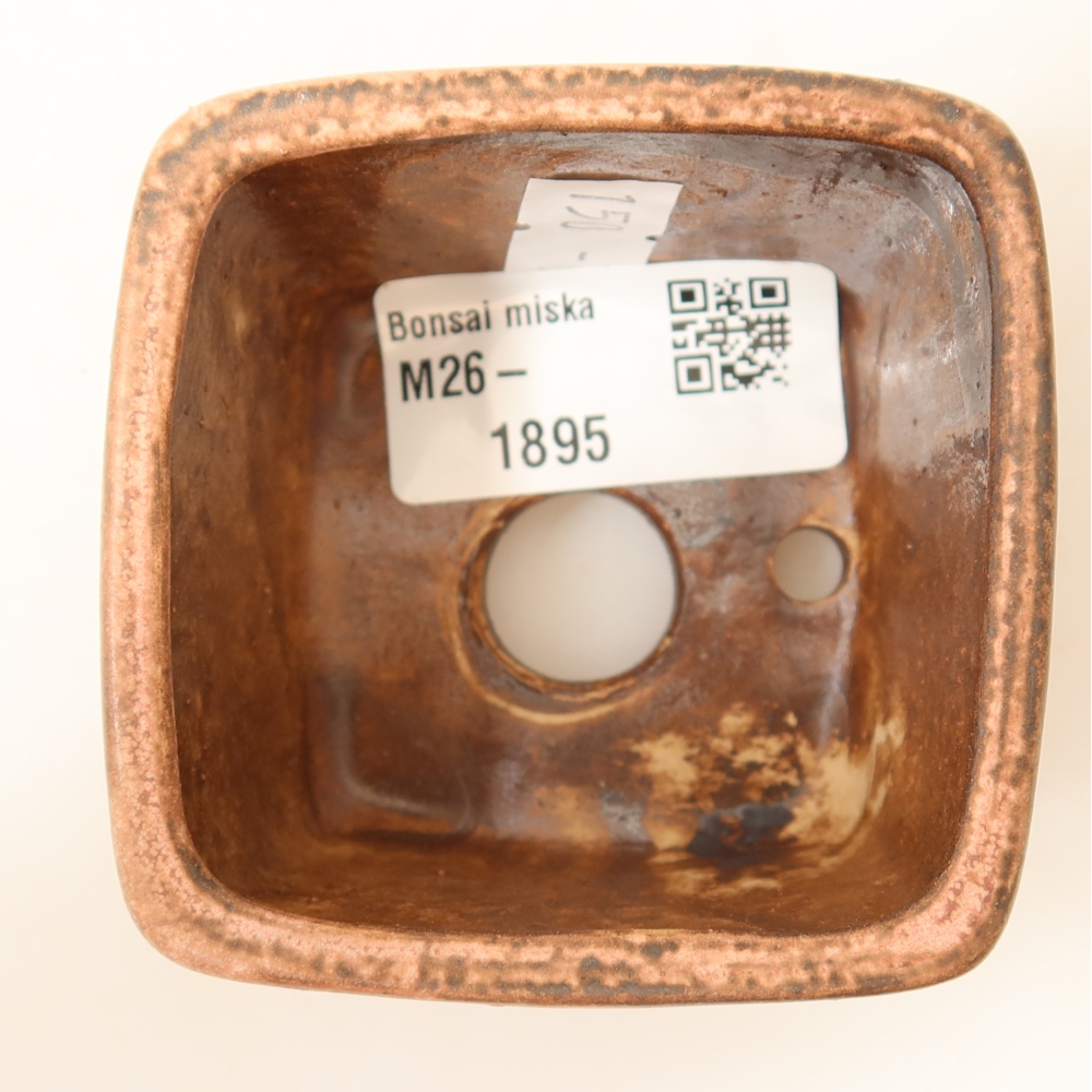 Keramik-Bonsai-Schale, 6,5 × 6,5 × 4,5 cm, Farbe: Rosa