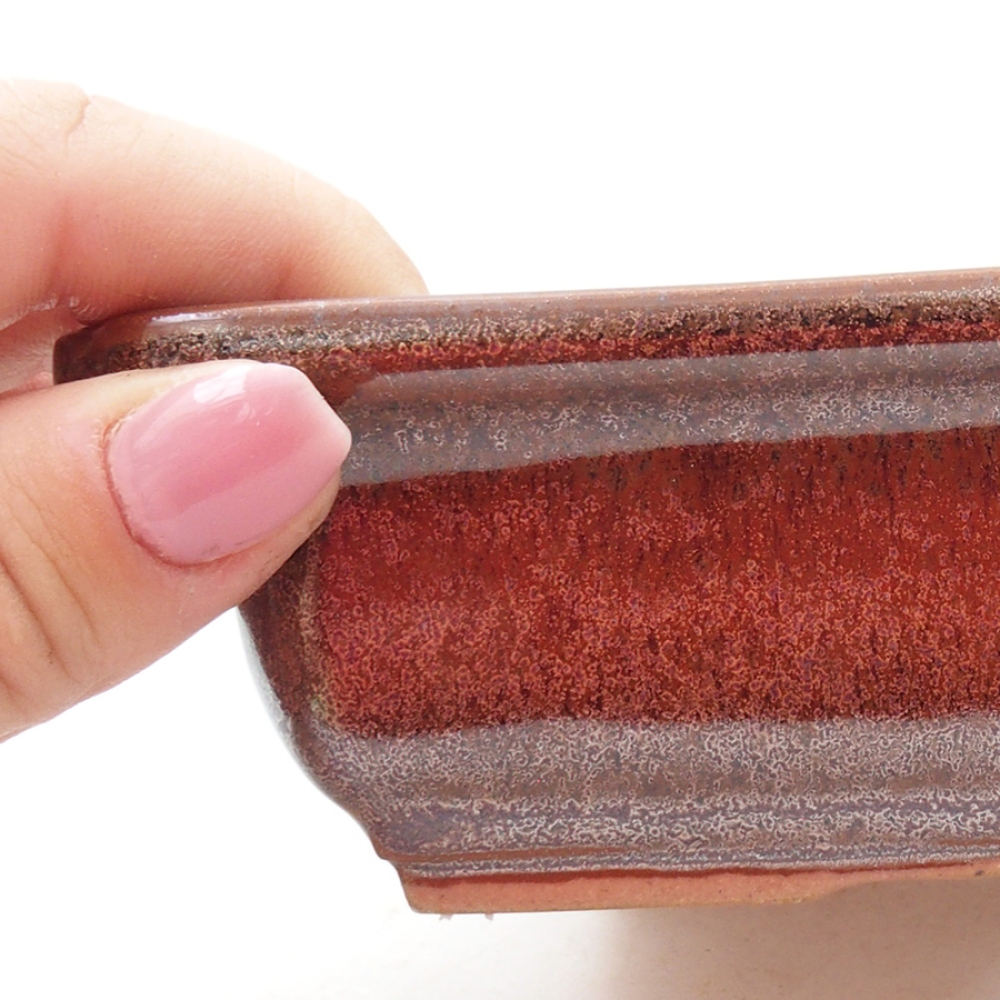 Keramik-Bonsaischale 17,5 x 13 x 4 cm, Farbe braun