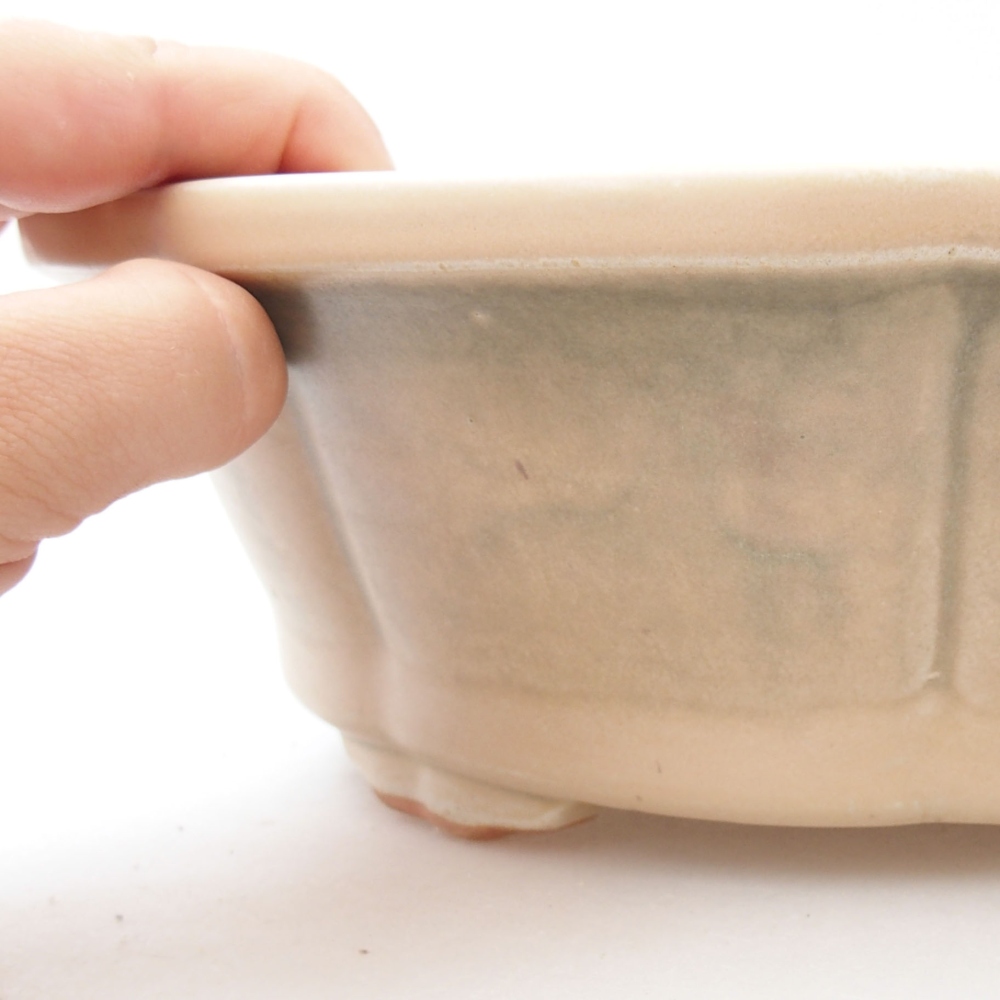 Keramik-Bonsaischale 26 x 26 x 8,5 cm, Farbe beige
