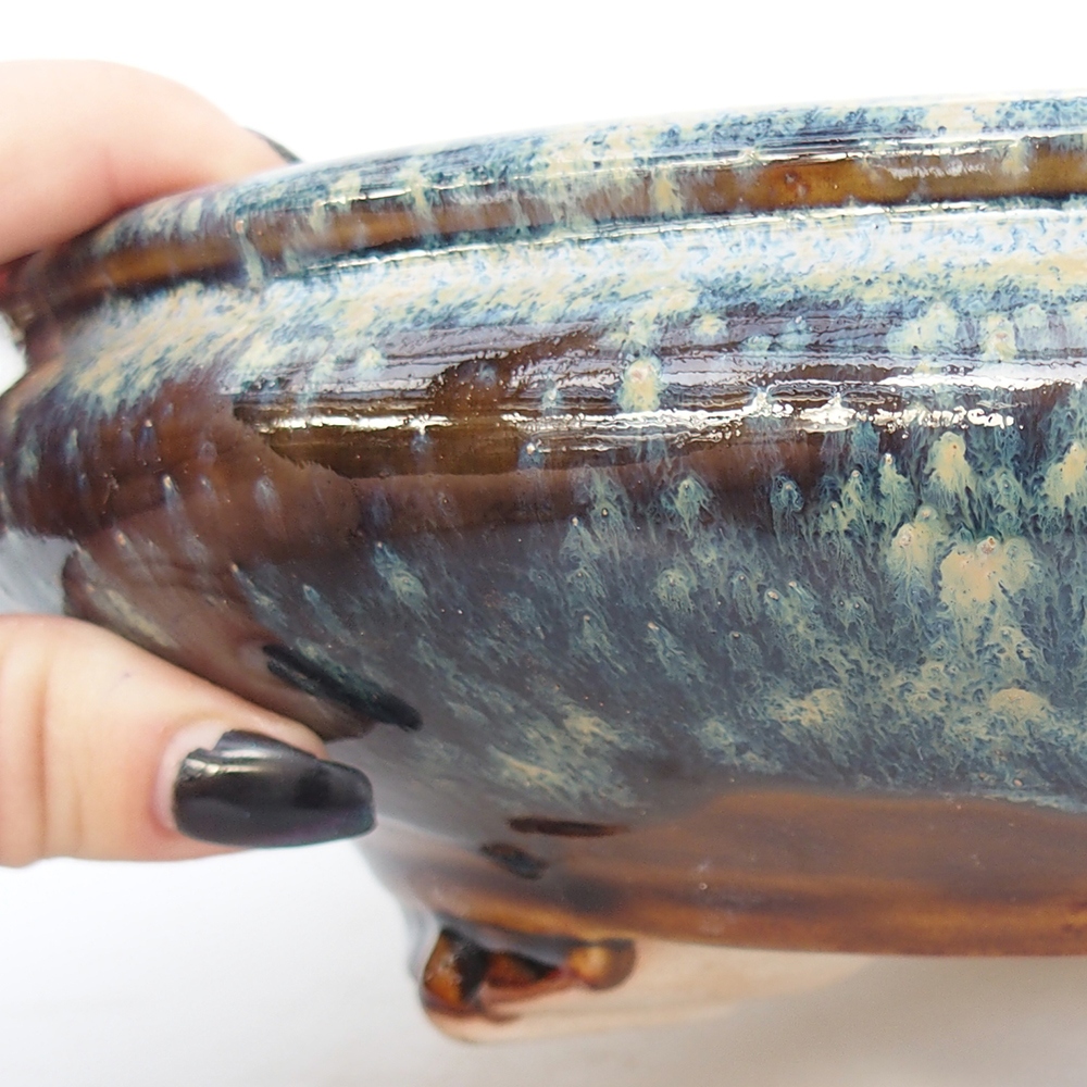 Bonsaischale aus Keramik 25 x 25 x 7,5 cm, braun