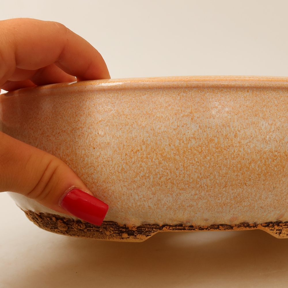 Bonsaischale aus Keramik 24 x 24 x 7 cm, Farbe beige