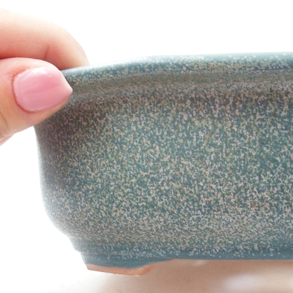 Keramik-Bonsaischale 18 x 14,5 x 6 cm, Farbe blau