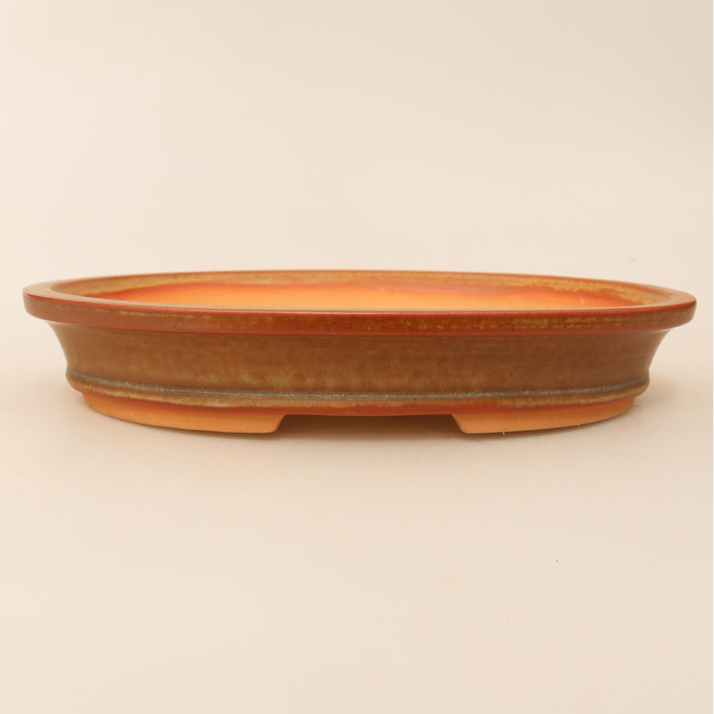 Keramikschale  21 x 14,5 x 3,5 cm, Farbe: braun