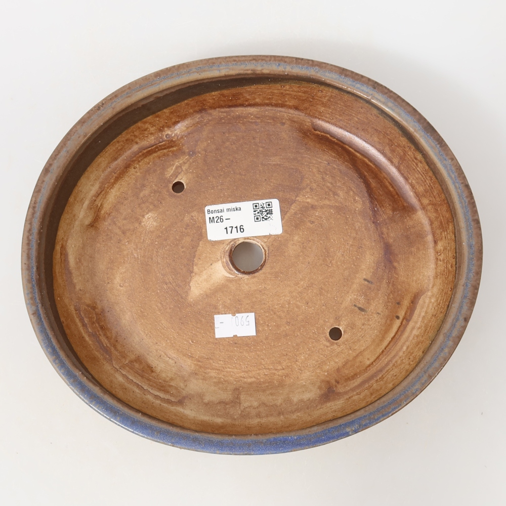 Bonsaischale aus Keramik 22,5 x 20 x 4,5 cm, Farbe blau